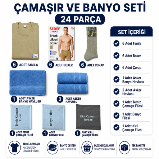 Çamaşır ve banyo seti