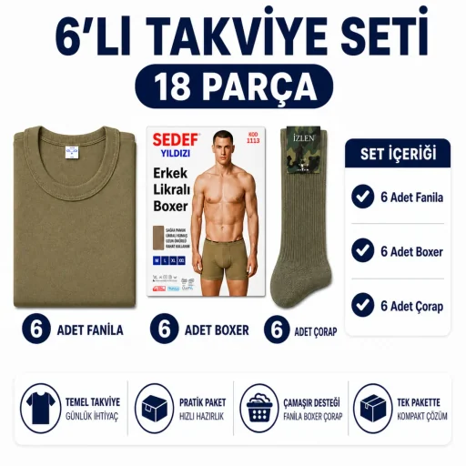6'lı çamaşır seti